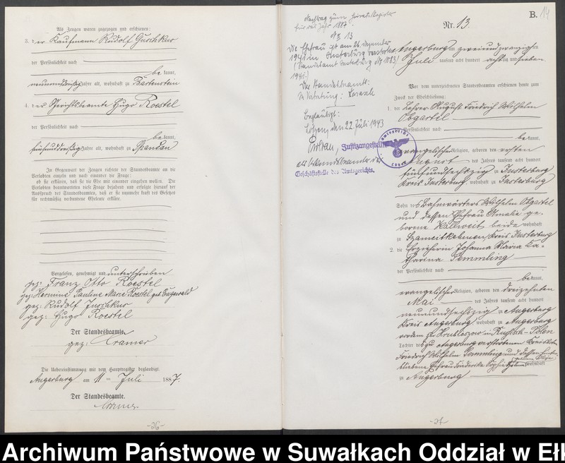 image.from.unit.number "Heiraths-Neben-Register des Preussischen Standes-Amtes der Stadt Angerburg Kreis Angerburg"