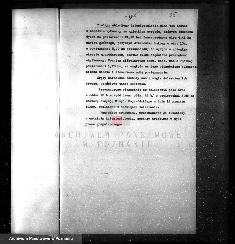 image.from.unit.number "Plan urządzenia gospodarstwa leśnego dla lasu majętności Pniewy powiat szamotulski 1937-1947"