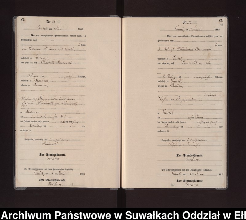 image.from.unit.number "Sterbe-Neben-Register des Königlichen Preussischen Standes-Amtes Gneist Kreis Loetzen"