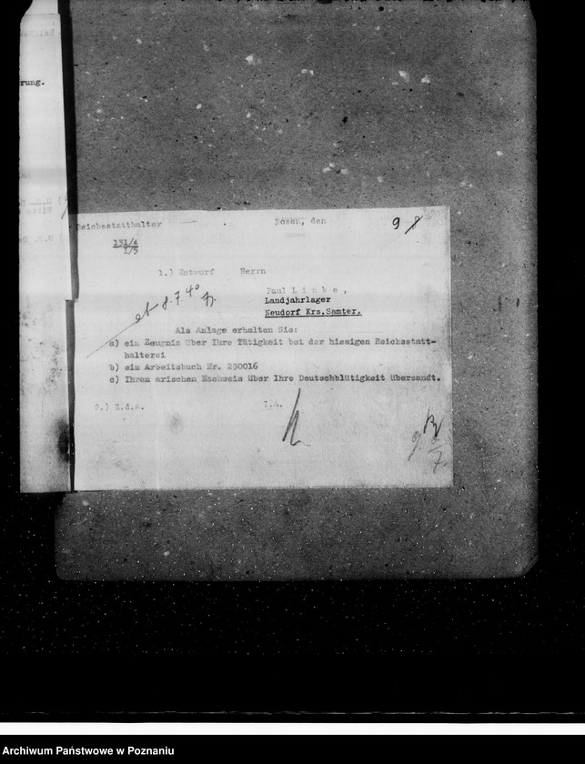 Obraz 13 z jednostki "Angestellten der Zentralstelle "Deutsche Volksliste" Posen"