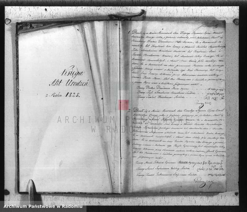 Obraz z jednostki "Duplikat Akt Stanu Cywilnego Urodzeń, Małżeństw i Zejścia dla wyznania Starozakonnych Parafii Kozienickiej z Roku 1828"