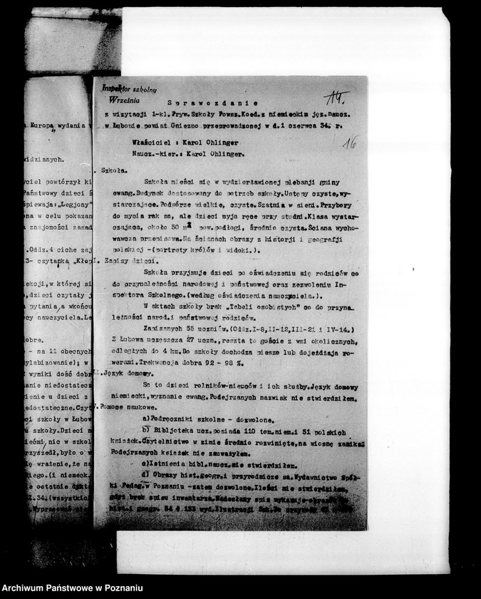 Obraz 19 z jednostki "Prywatna Szkoła Powszechna z niemieckim językiem nauczania w Łubowie powiat Gniezno"