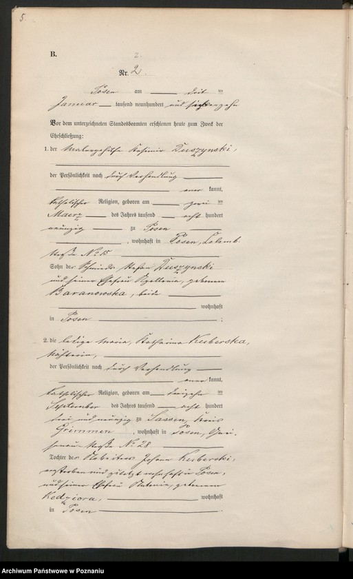 Obraz 6 z jednostki "Księga miejscowa małżeństw tom I [Rejestr główny małżeństw]"