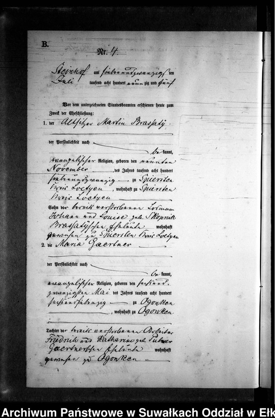 image.from.unit.number "Heiraths-Neben-Register des Preussischen Standes-Amtes Gr. Strengeln Kreis Angerburg"