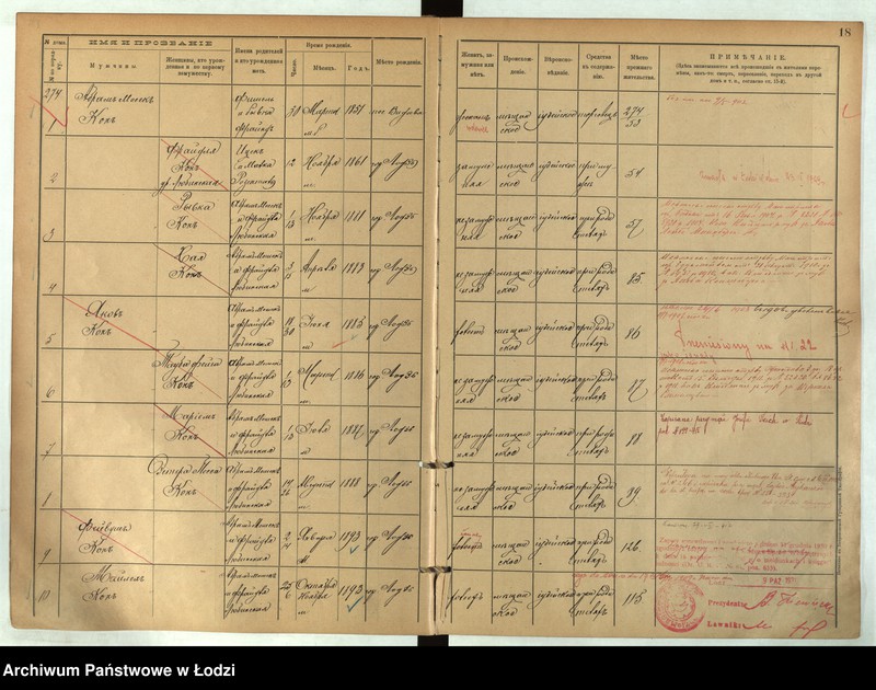 Obraz 13 z jednostki "[Księga ludności stałej m. Łodzi guberni piotrkowskiej nr domu 274-278]"