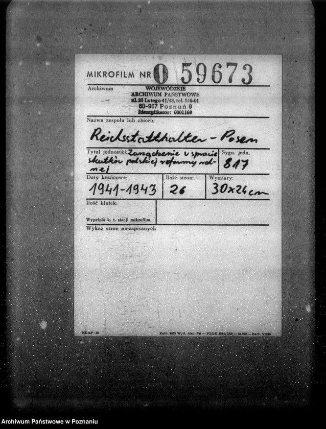 Obraz 2 z jednostki "Zarządzenie w sprawie skutków polskiej reformy rolnej"