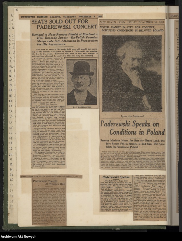 image.from.unit.number "Wycinki prasowe dotyczące tournée i koncertów w Stanach Zjednoczonych, Francji i Anglii oraz działalności politycznej i biografii"