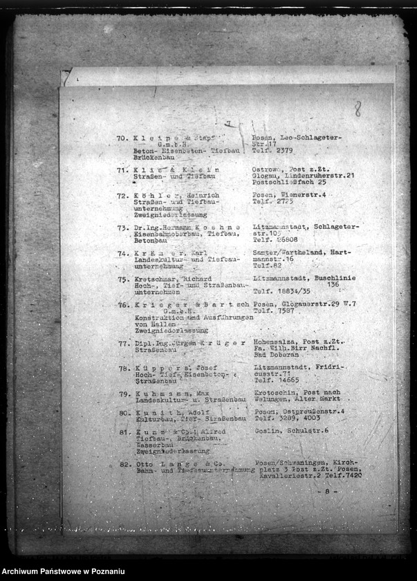 Obraz 12 z jednostki "Wirtschaftsgruppe Bauindustrie- Bezirks- gruppe Wartheland. Mitgliederverzeichnis"