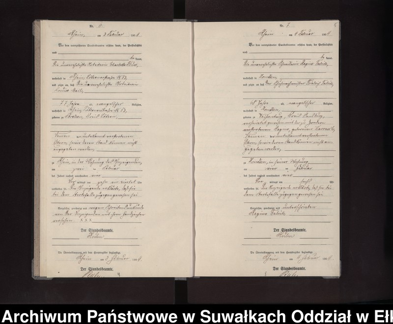 image.from.unit.number "Sterbe-Neben-Register des Preussischen Standes-Amtes Rhein Loetzen"