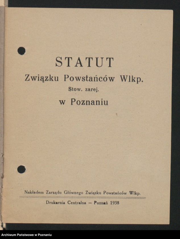 image.from.unit.number "Statuty Związku Powstańców Wielkopolskich."