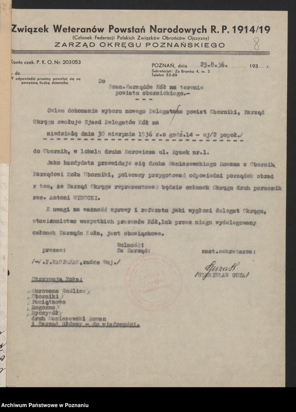 Obraz 12 z jednostki "Oborniki - akta delegata powiatowego."