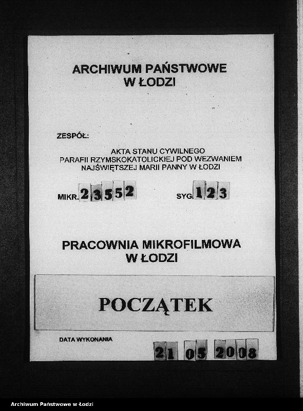 Obraz 1 z jednostki "Skorowidz do akt urodzeń"