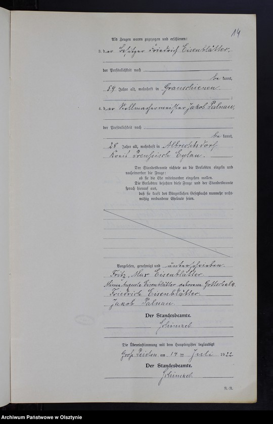 image.from.unit.number "Heiraths-Neben-Register Nr 1 - 15 [ Księga małżeństw - wtóropis ]"