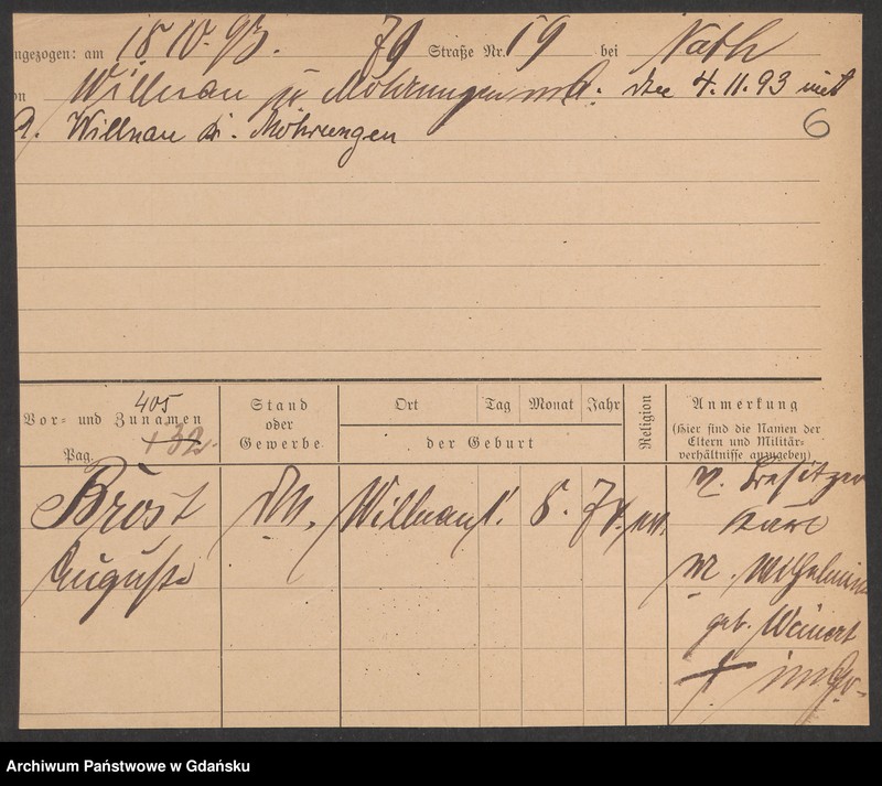 image.from.unit.number "Karty meldunkowe: Bross - Brünnert"