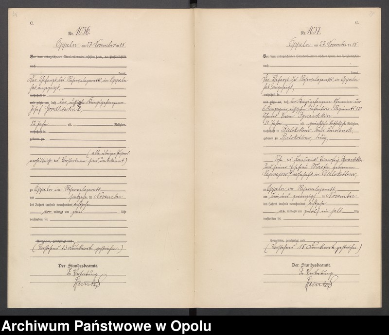 Obraz 18 z jednostki "[Rejestr zgonów] 1918 Tom III Nr 1010-1124"