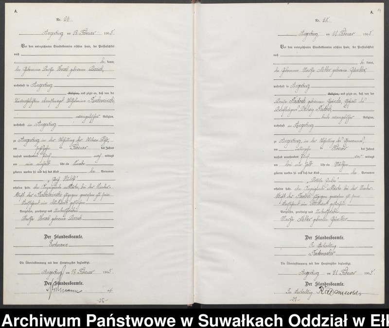image.from.unit.number "Geburts-Neben-Register des Preussischen Standes-Amtes Angerburg Kreis Angerburg Band I"