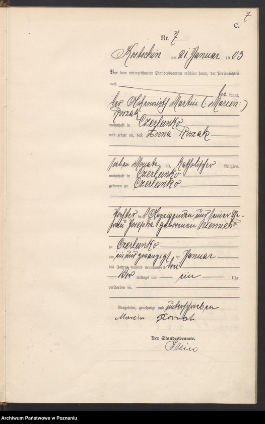 Obraz 10 z jednostki "Sterbe-Haupt-Register"