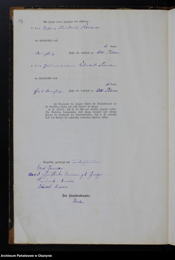 image.from.unit.number "Heiraths-Haupt-Register Tom I,Nr 1 - 29"