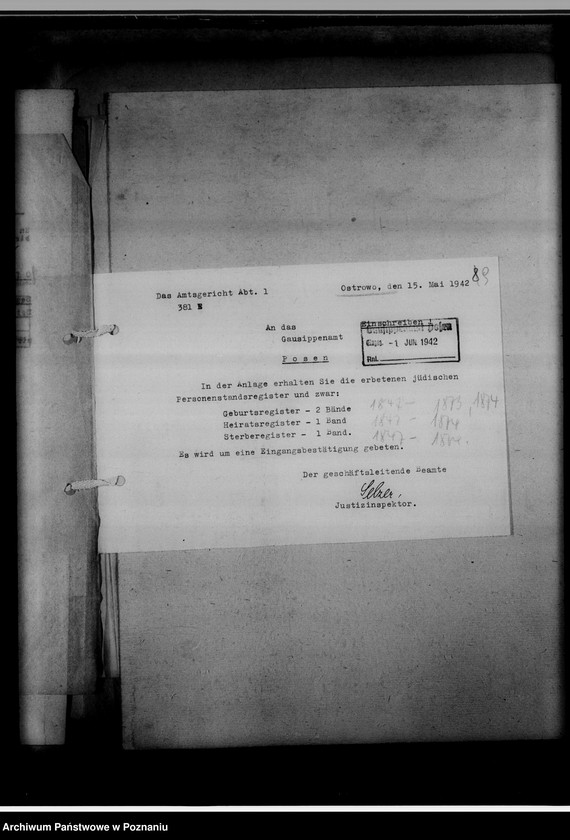 Obraz 13 z jednostki "Judenregister [powiat ostrowski]"