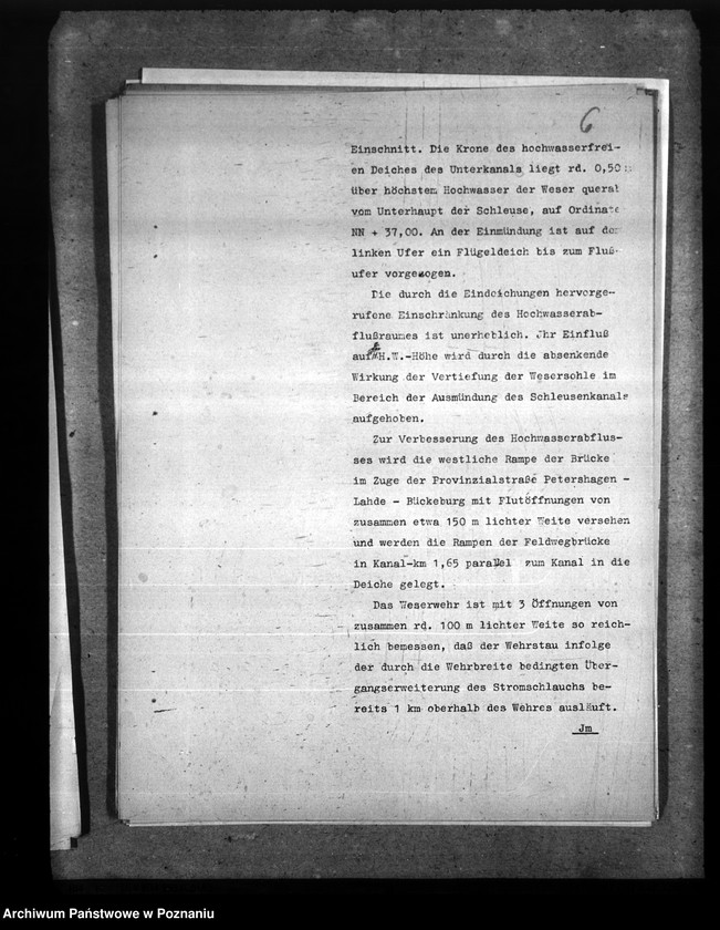 Obraz 10 z jednostki "Wasserstrassendirektion Hannover. Neubauamt für die Kanalisierung der Mitteweser Minden i. W. Staustufe Petershagen. Ausbauverfahren"