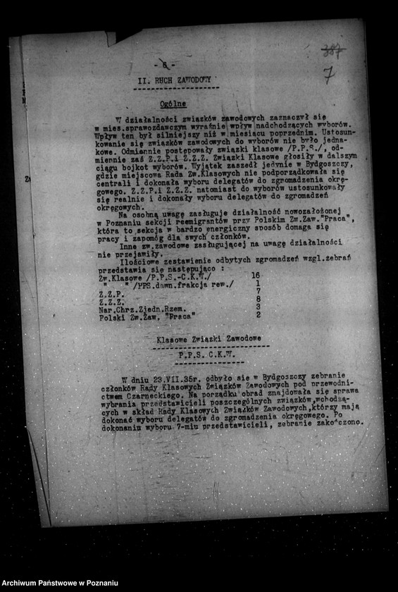 Obraz 11 z jednostki "Sprawozdania sytuacyjne okresowe ze stanu bezpieczeństwa /nr 7-12// za miesiące lipiec-grudzień 1935 r."