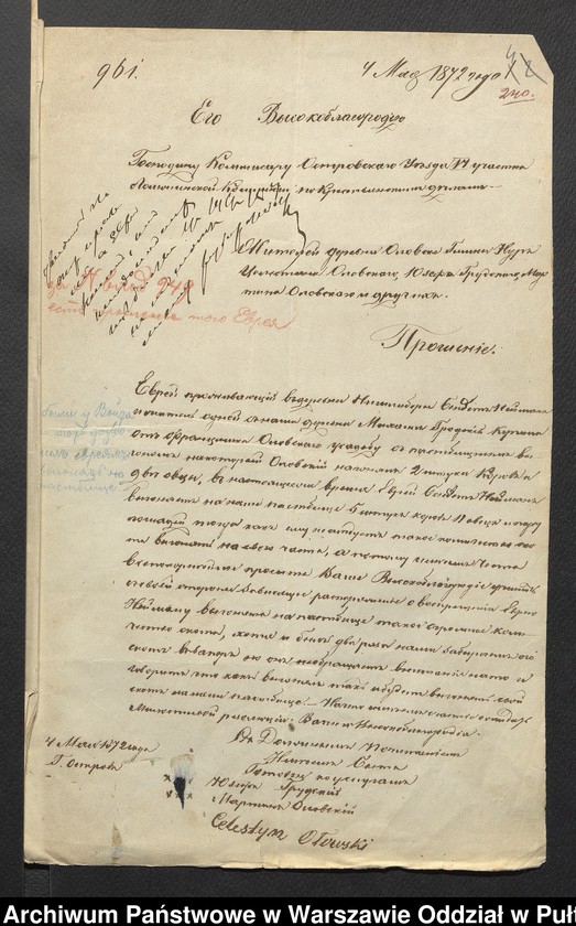 image.from.unit.number "O urządzaniu chłopów byłej rządowej wsi Kossaki, gm. Nur wchodzącej w skład prywatnej własności Obryte należące do Faddeju Siechieniu"