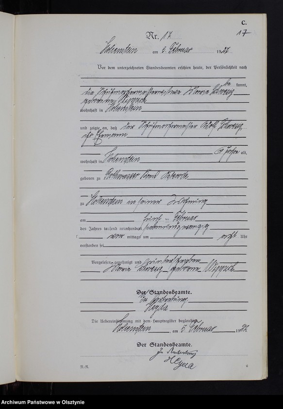 image.from.unit.number "Sterbe-Neben-Register Nr 1 - 116"