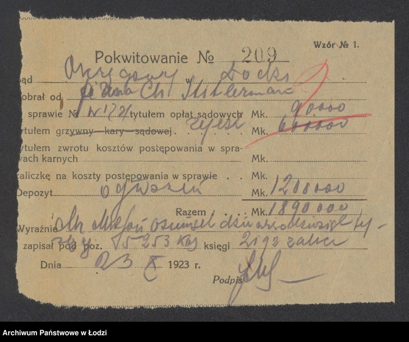 Obraz 4 z jednostki "Chaim Icek Stillerman i S-ka- handel manufakturą"