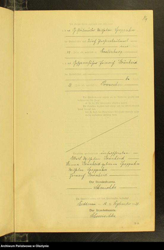 image.from.unit.number "Heiraths-Neben-Register Nr 1 - 14 [ Księga małżeństw - wtóropis ]"