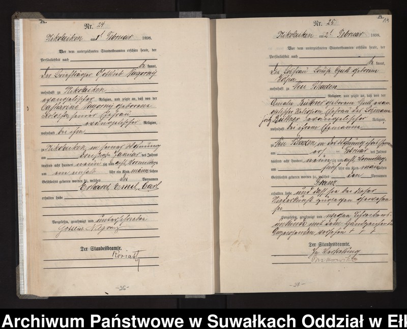 image.from.unit.number "Geburts-Haupt-Register des Königlichen Preussischen Standes-Amtes Nikolaiken Kreis Sensburg"