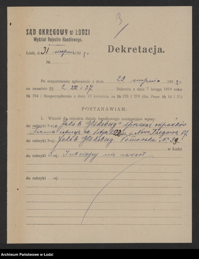 Obraz 5 z jednostki "Jakób Glüksberg – sprzedaż odpadków"