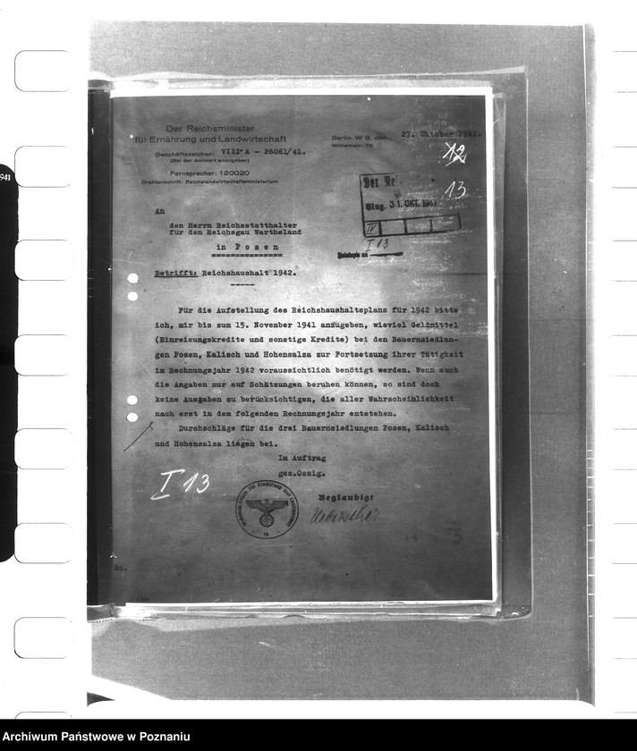 Obraz 17 z jednostki "Zapotrzebowanie pieniedzy na cele rolnictwa - Sonstiges"