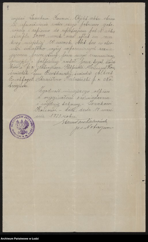 Obraz 11 z jednostki "Samuel Kon- sprzedaż towarów manufakturowych, galanterii i gotowej garderoby"