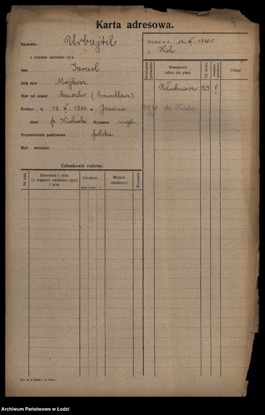 Obraz 6 z jednostki "[Spis ludności Łodzi] Urbach - Urbanowski"