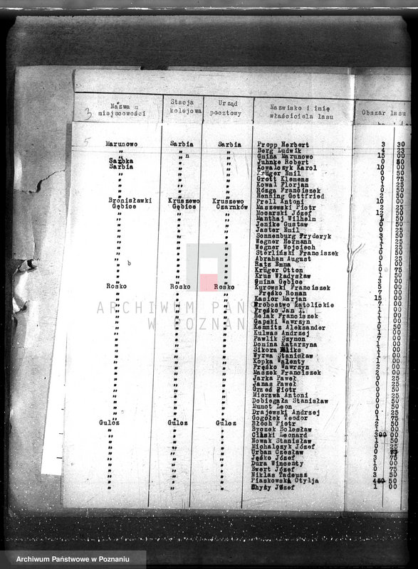 Obraz 9 z jednostki "/Spis właścicieli lasów z terenu powiatu czarnkowskiego"