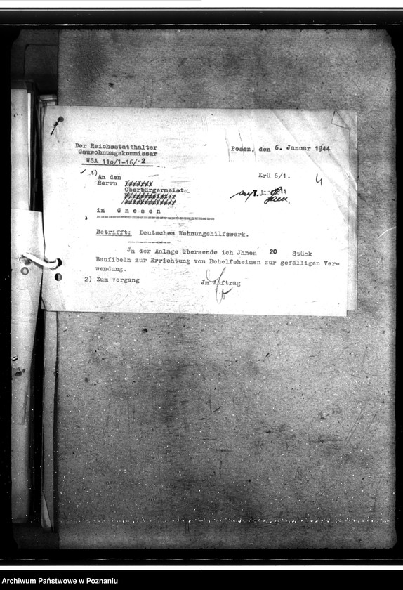 Obraz 8 z jednostki "Bau von Behelfsheimen im Kreise Gnesen (Gniezno)"