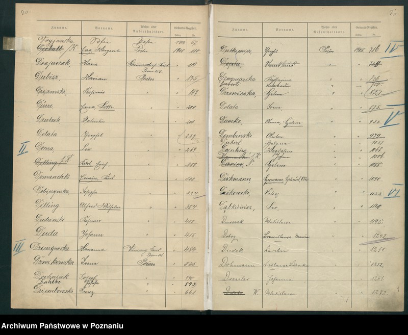 Obraz 14 z jednostki "Spis alfabetyczny urodzeń za 1908"