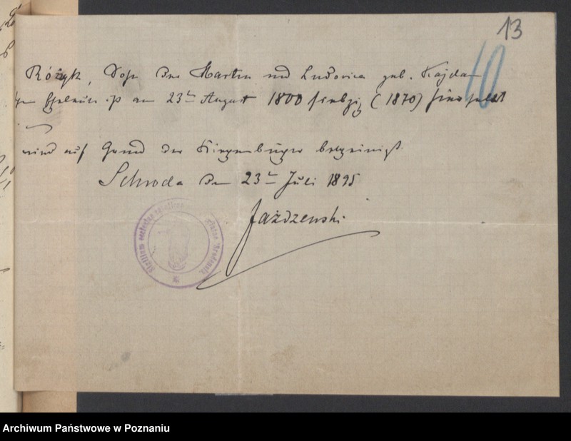 Obraz 16 z jednostki "Die von den Verlobten beigebrachten Urkunden zur Eheschliessung pro 1895"