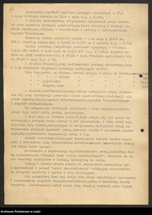 Obraz 15 z jednostki "Dyrekcja Okręgowa Kolei Państwowych - sprawozdania z rozwoju współzawodnictwa pracy"