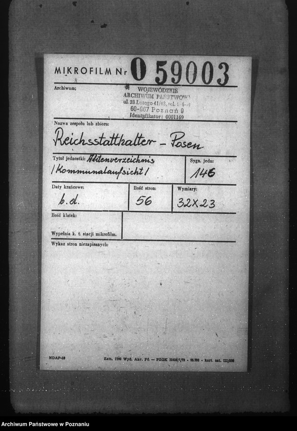 Obraz 2 z jednostki "Aktenverzeichnis (Kommunalaufsicht)"