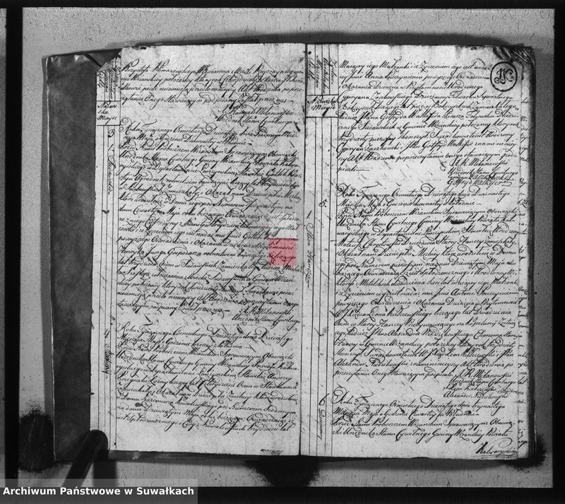 image.from.unit.number "Księga do zapisywania aktów cywilnych urodzenia gminy wiżajńskiey, departamentu łomżyńskiego, powiatu kalwaryjskiego"