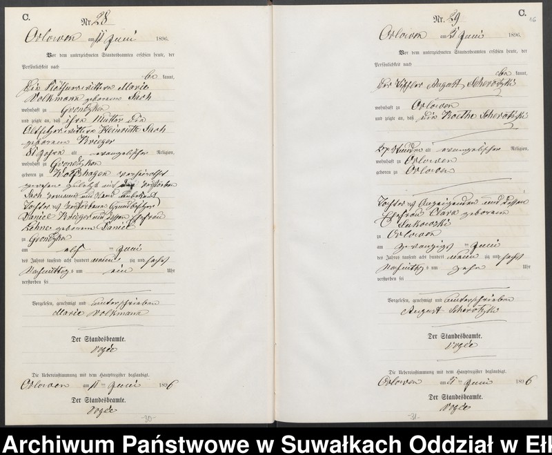 image.from.unit.number "Sterbe-Neben-Register des Preussischen Standes-Amtes Orlowen Kreis Loetzen"