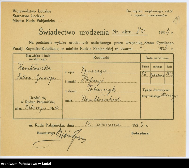 image.from.unit.number "Dokumenty do rejestru mieszkańców Rudy Pabianickiej. Kebsch Helena - Kühnel Olga"