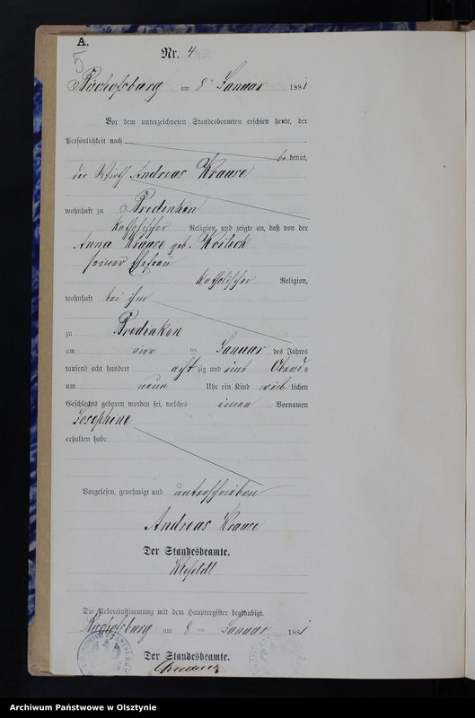 image.from.team "Urząd Stanu Cywilnego w Stanclewie pow. biskupiecki (dawny pow. reszelski)"