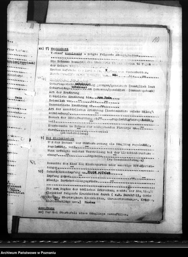 Obraz 15 z jednostki "Ermittelung der Säuglings - Sterbefälle"