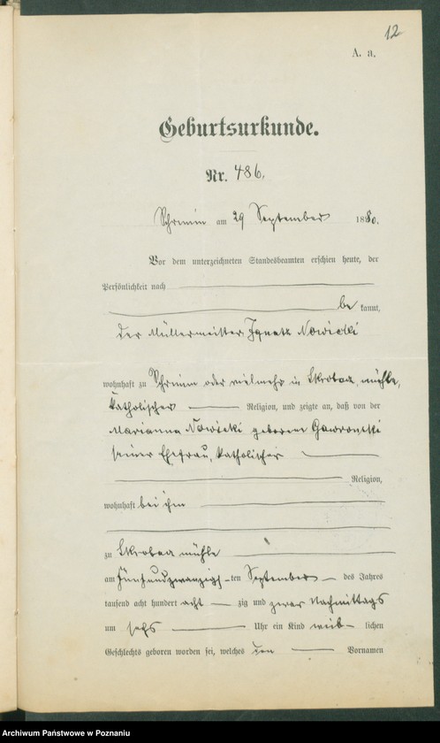 Obraz 14 z jednostki "[Dokumenty dostarczone przez narzeczonych do zawarcia związku małżeńskiego za 1901 rok. Tom XIX]"