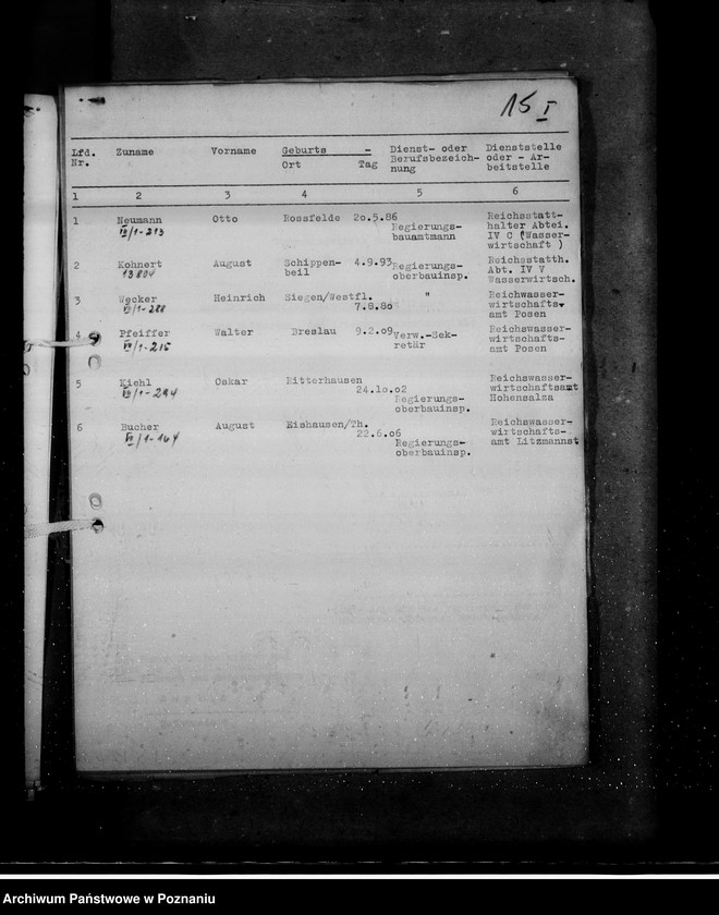 Obraz 20 z jednostki "Kriegsverdienst - Auszeichnungen- Vorschläge der Wasserwirtschaftsverwaltung"