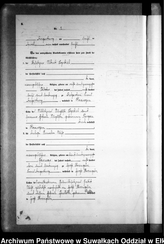 image.from.unit.number "Heirats-Neben-Register des Preussischen Standes-Amtes Gr. Strengeln Kreis Angerburg"