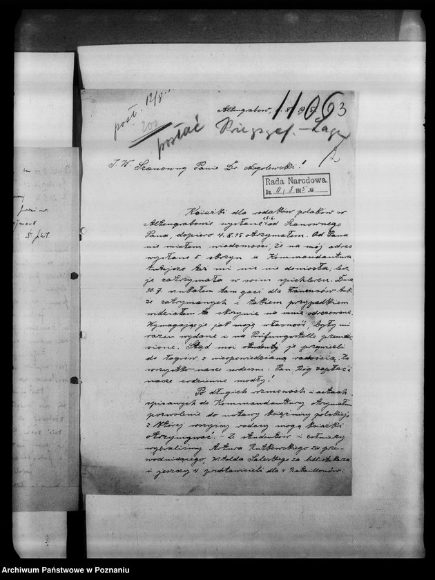 Obraz 7 z jednostki "Korespondencja różna- między innymi sprawozdanie Biura Porady Prawnej, wnioski o subwencję Gazety Olsztyńskiej, listy profesora Eugeniusza Romera- s. 13."