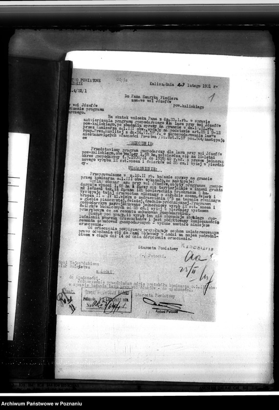 Obraz 5 z jednostki "Gmina Chocz w powiecie kaliskim /nadzór nad gospodarką leśną/"